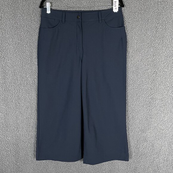 Lululemon City Sleek Wide Leg 7/8 Length Pants - Women's Size 30 - Navy Blue - Picture 3 of 10